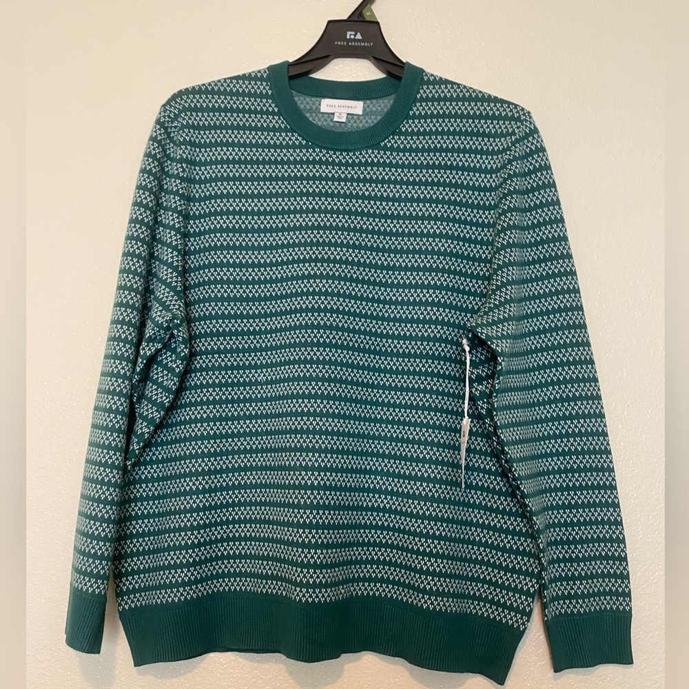 Free Assembly Green Patterned Men's Sweater Size XL